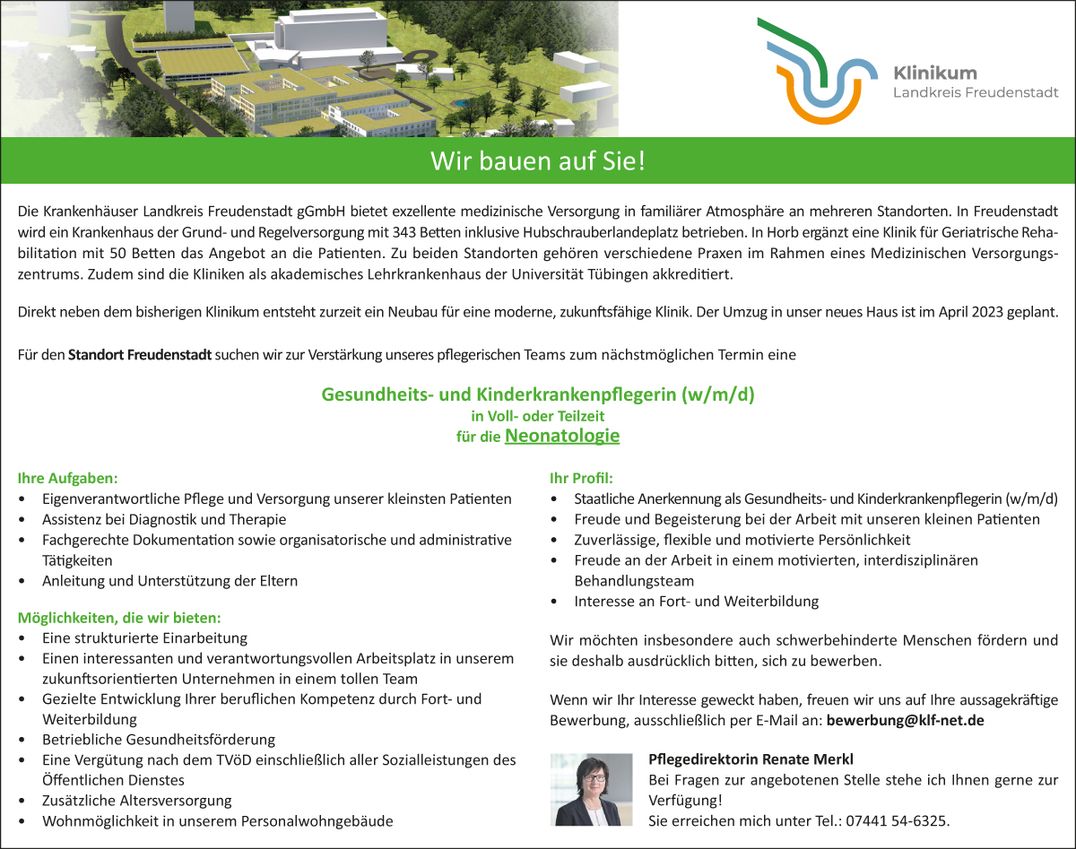 Gesundheits- und Kinderkrankenpflegerin (m/w/d) für die Neonatologie